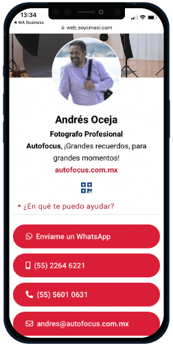 Tarjeta de presentación digital de Andrés Oceja