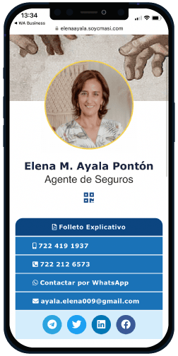 Tarjeta de presentación digital de Elena Ayala
