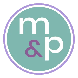 Logo circular de Malva & Plata Joyería en tonos malva y verde menta